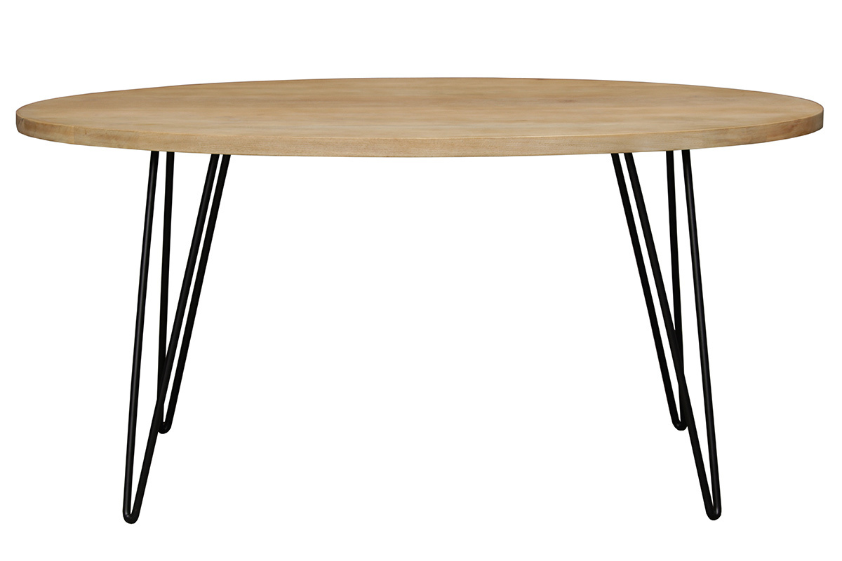 Table � manger ovale en bois manguier massif L160 cm VIBES
