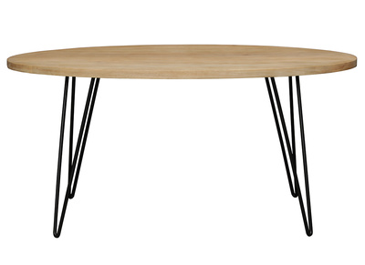 Table &agrave; manger ovale en bois manguier massif L160 cm VIBES