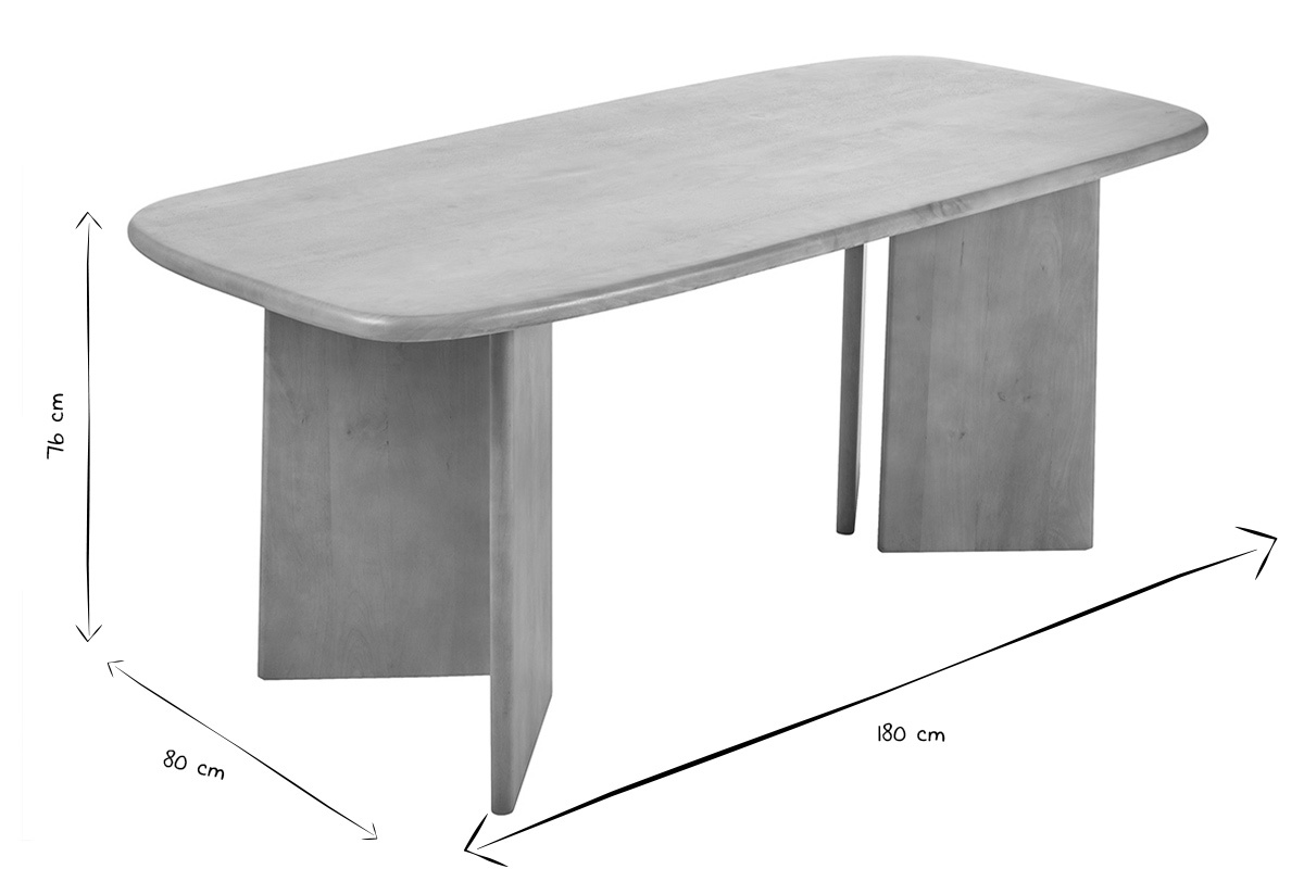 Table � manger rectangulaire en bois manguier massif L180 cm SOTA