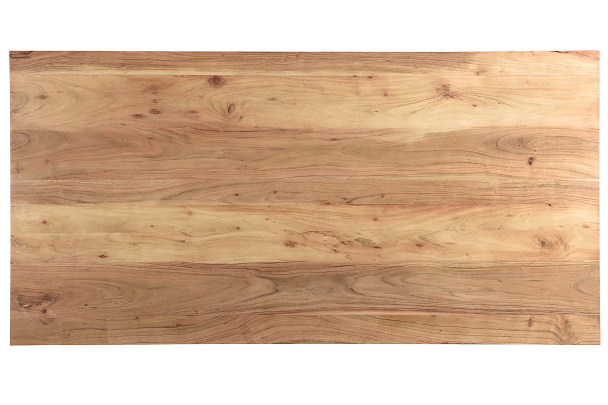 Table � manger rectangulaire industrielle en bois massif et m�tal noir L200 cm VALLEY
