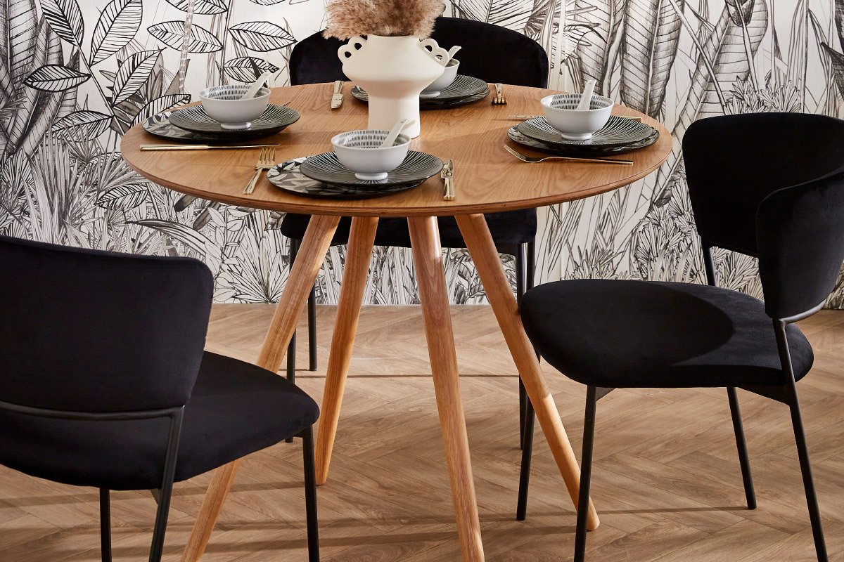 Table � manger ronde bois clair D90 cm ARTIK