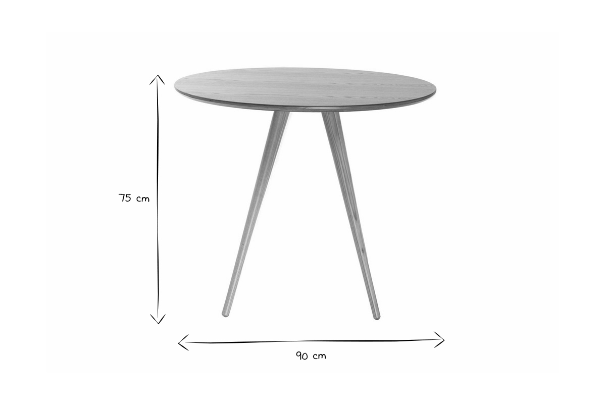 Table � manger ronde bois clair D90 cm ARTIK
