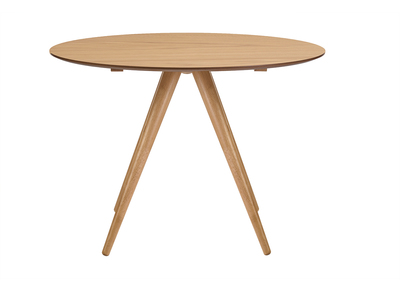 Table &agrave; manger ronde design en bois clair fr&ecirc;ne D106 cm WALFORD