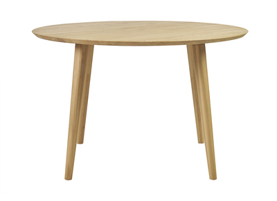 Table &agrave; manger ronde en bois clair ch&ecirc;ne massif D120 cm OKSANA