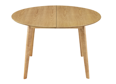 Table &agrave; manger ronde extensible finition ch&ecirc;ne L120-150 cm LEENA