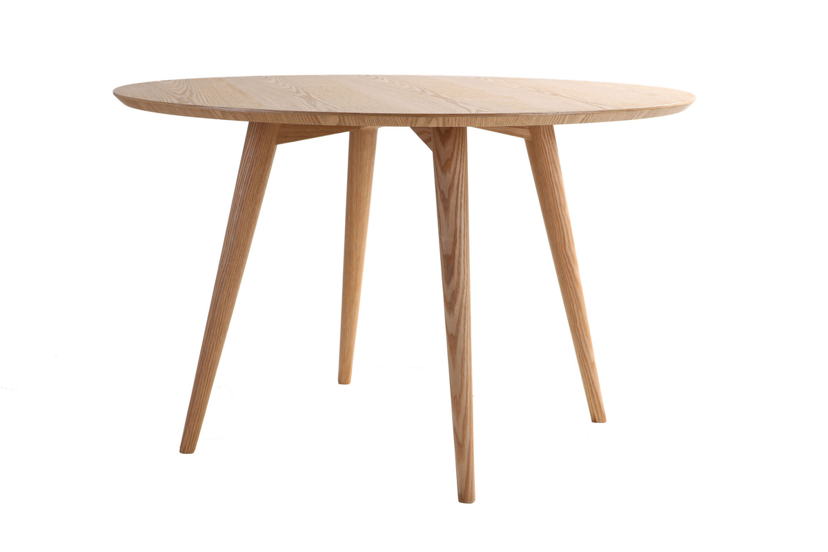 Table � manger ronde fr�ne D120 cm LIVIA