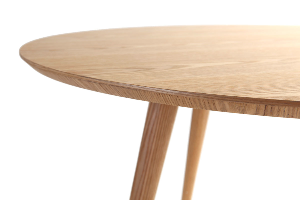 Table � manger ronde fr�ne D120 cm LIVIA