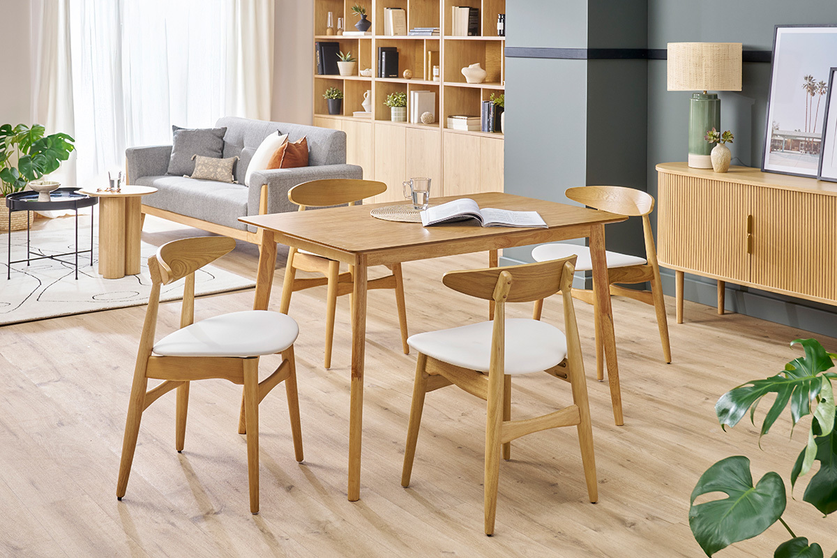 Table � manger scandinave finition fr�ne L120 cm ELION