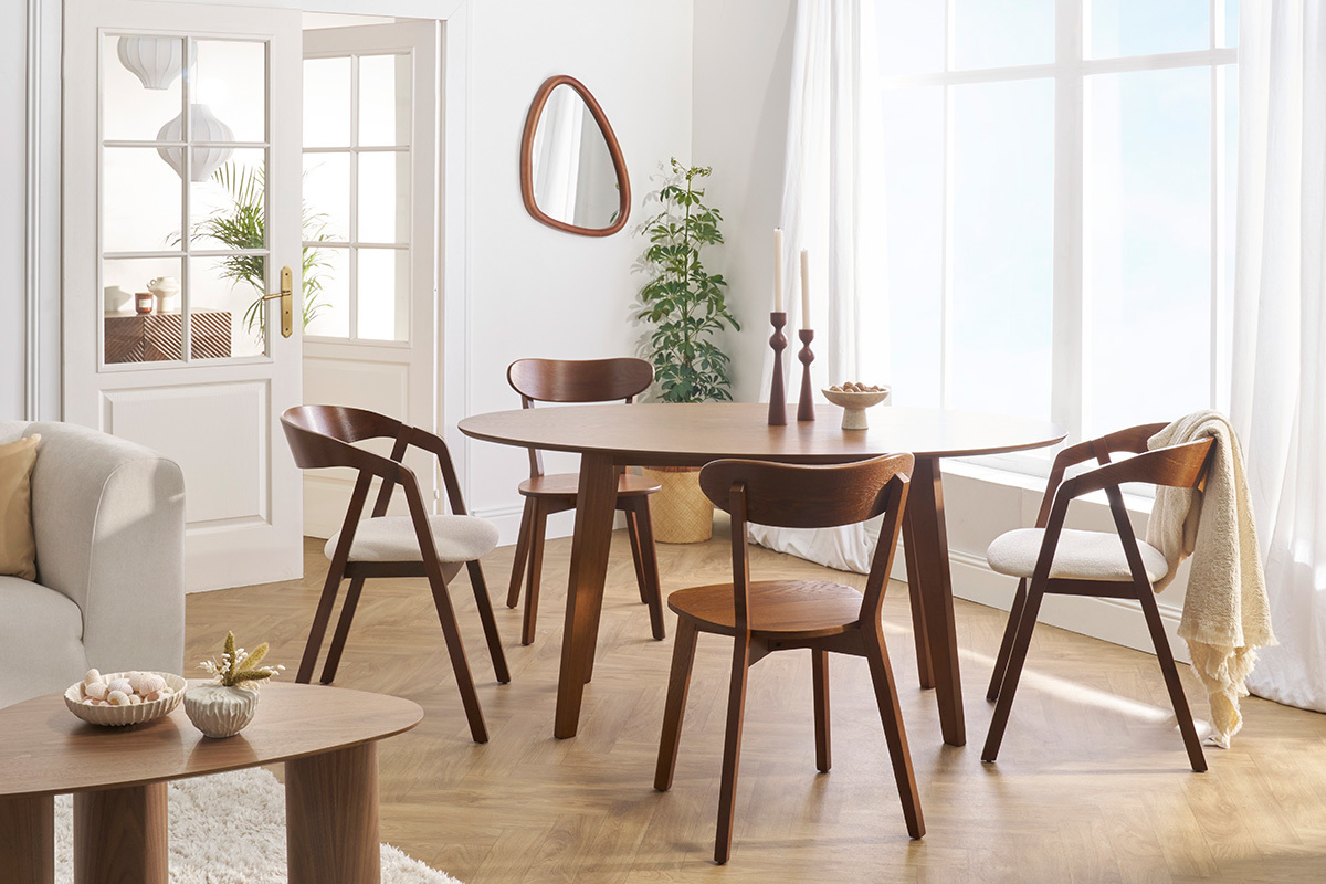 Table � manger vintage ovale en bois fonc� L160 cm MARIK