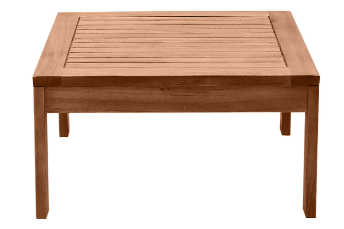 Table basse de jardin carr� en bois massif L60 cm SALVADOR