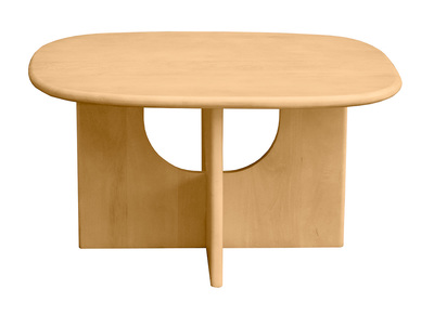 Table basse design bois clair manguier massif L80 cm MASSARI