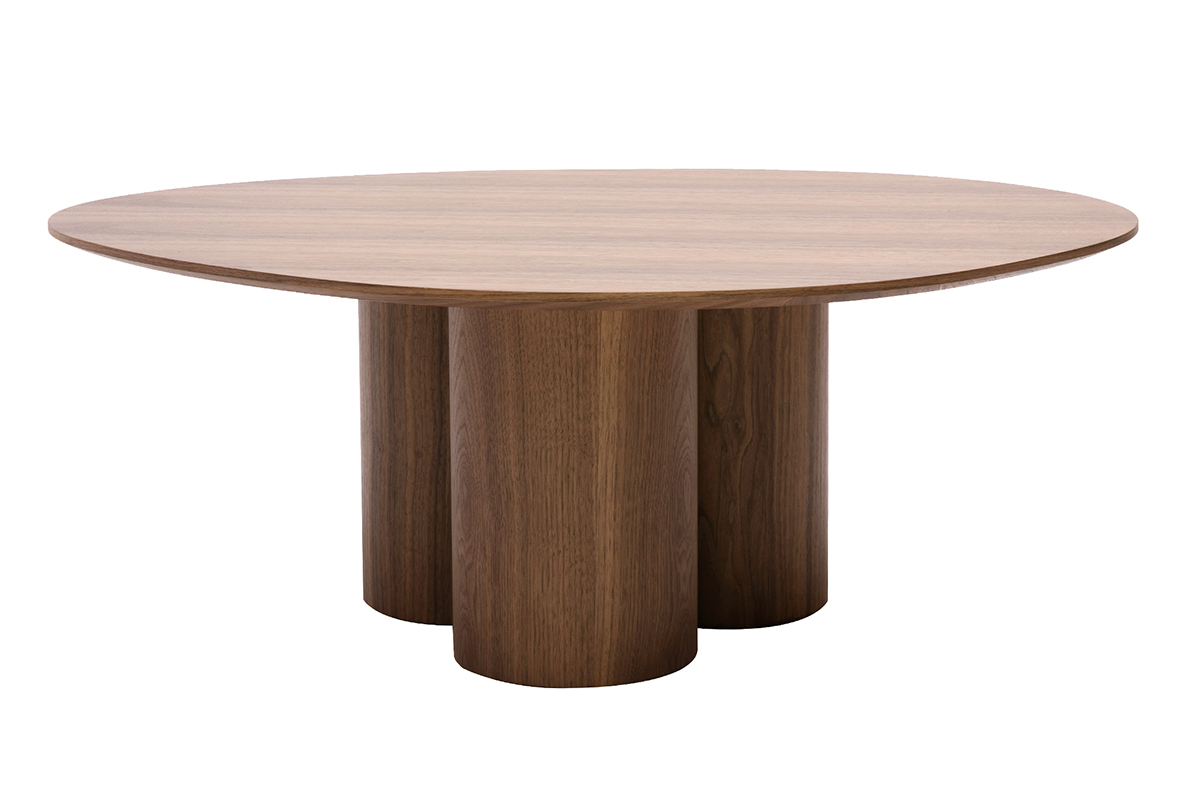 Table basse design bois fonc� noyer L100 cm HOLLEN