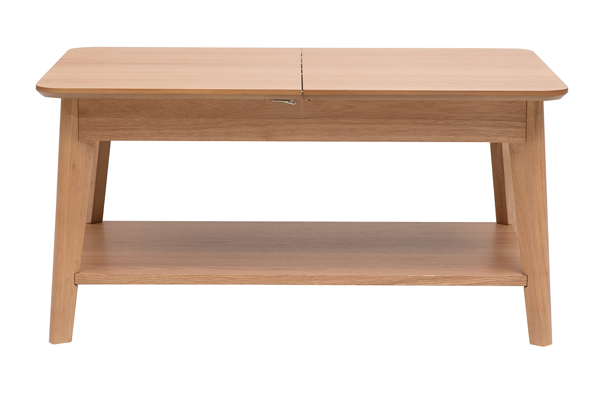 Table basse extensible rectangulaire en bois clair L90-120 cm VILI