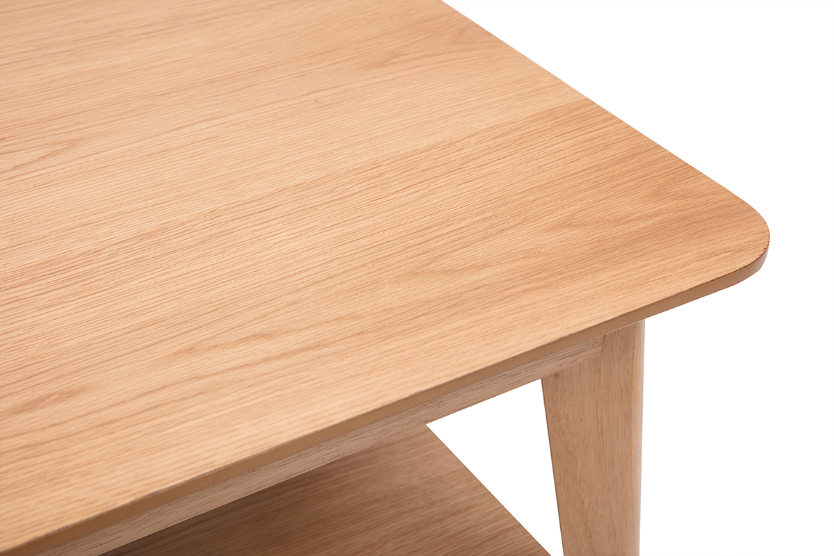 Table basse extensible rectangulaire en bois clair L90-120 cm VILI