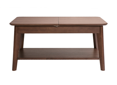 Table basse extensible rectangulaire en bois fonc&eacute; L90-120 cm VILI