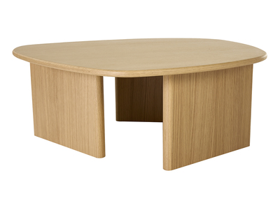 Table basse forme organique en bois clair ch&ecirc;ne L85 cm ONDINE