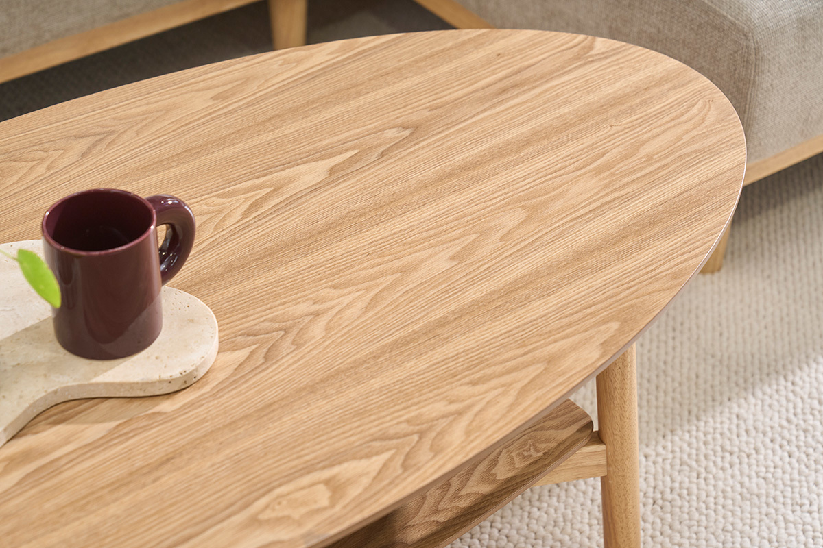 Table basse ovale en bois clair L120 cm HANAE