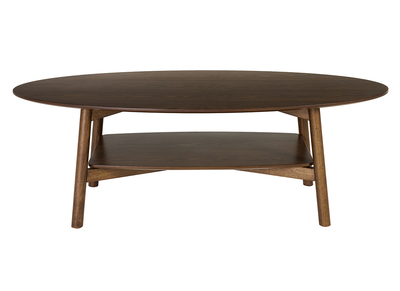 Table basse ovale en bois fonc&eacute; L120 cm HANAE