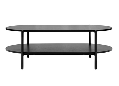 Table basse ovale finition bois noir et m&eacute;tal L115 cm BRUNA