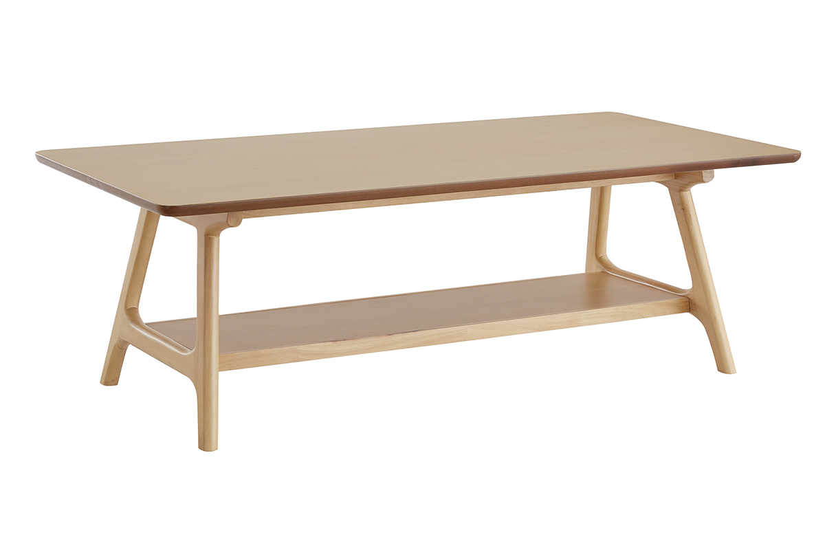 Table basse rectangulaire scandinave finition ch�ne L120 cm BAKAR