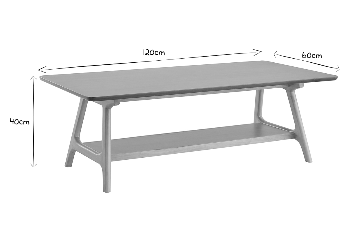 Table basse rectangulaire scandinave finition ch�ne L120 cm BAKAR
