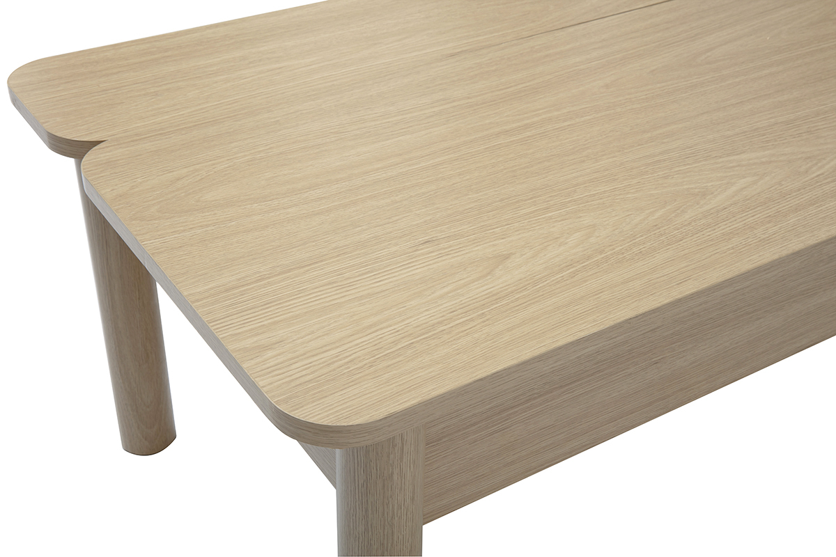 Table basse relevable en bois ch�ne, design moderne, L100cm, mod�le BOLSO.