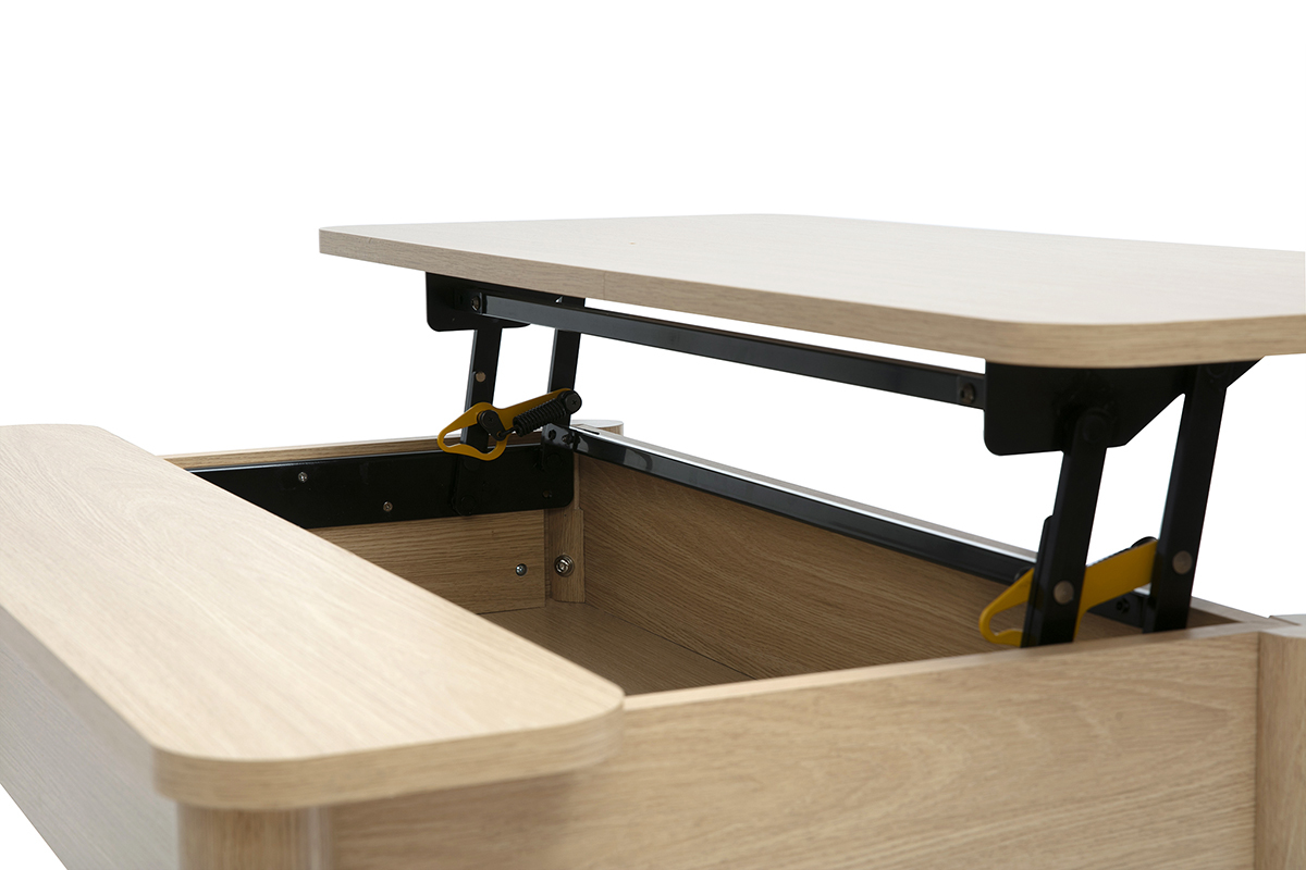 Table basse relevable finition bois ch�ne L100 cm BOLSO