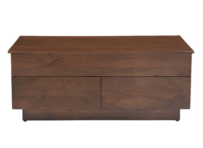 Table basse relevable rectangulaire bois fonc&eacute; manguier massif L102 cm NEXO