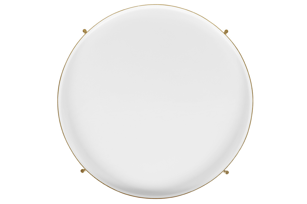 Table d'appoint avec plateau r�versible bleu canard / blanc D51 cm SATEEN