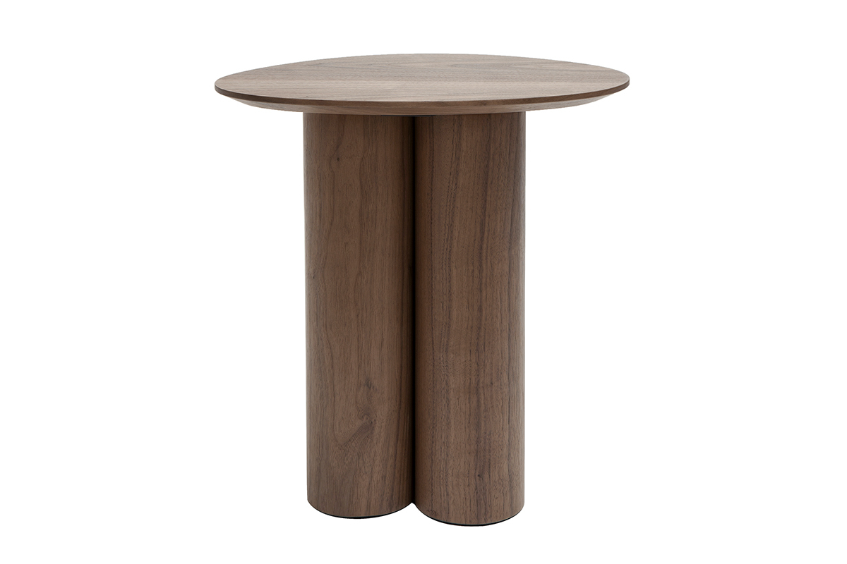 Table d'appoint design bois fonc� noyer L44 cm HOLLEN
