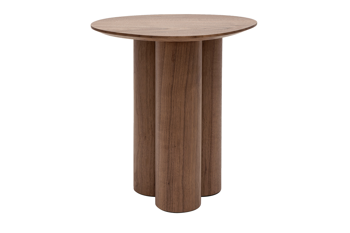Table d'appoint design bois fonc� noyer L44 cm HOLLEN