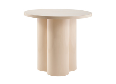 Table d'appoint design en m&eacute;tal &eacute;maill&eacute; beige D51 cm ZELIE