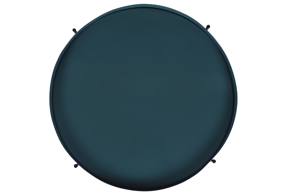 Table d'apppoint ronde avec plateau r�versible bleu canard / noir D51 cm SATEEN