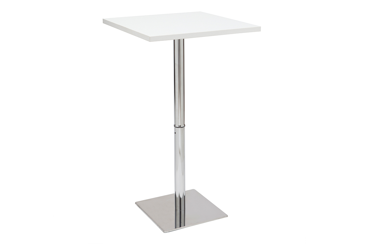 Table de bar design carr�e blanche L60 cm JACK