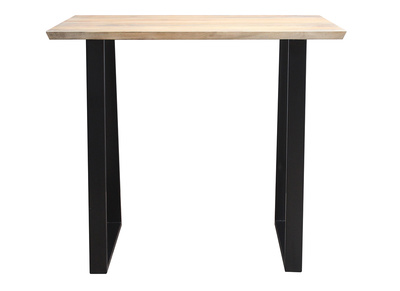 Table de bar en bois manguier massif et m&eacute;tal noir L120 cm VIJAY