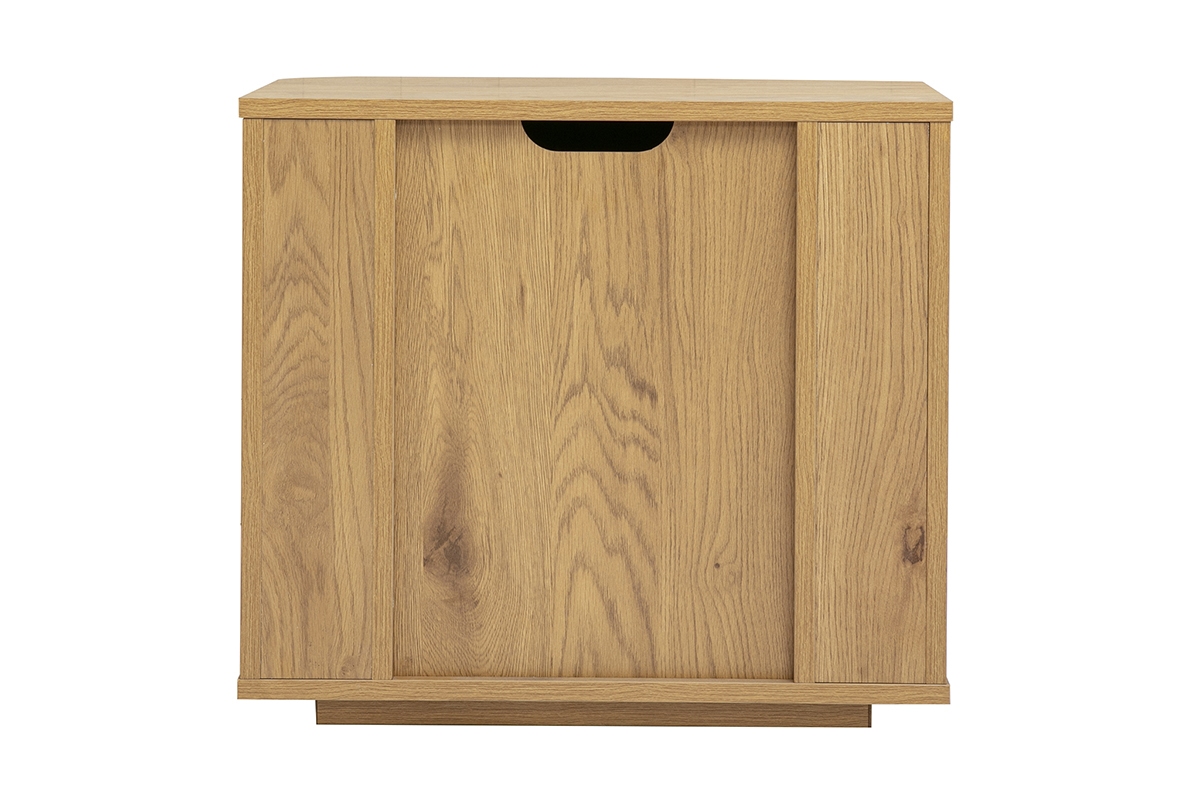 Table de chevet NEGAN en bois clair ch�ne avec 2 tiroirs, vue de dos