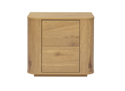 Table de chevet avec rangements 2 tiroirs finition bois clair ch&ecirc;ne NEGAN