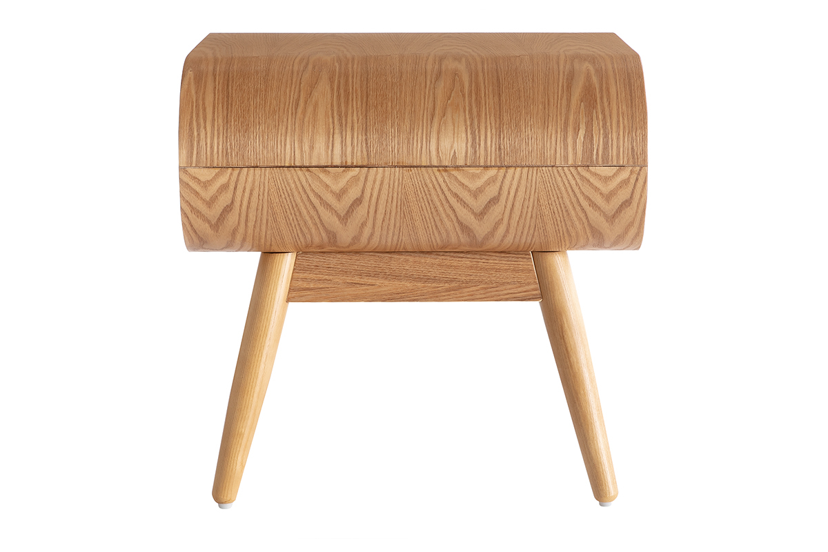 Table de chevet avec tiroir vintage bois clair BJORG
