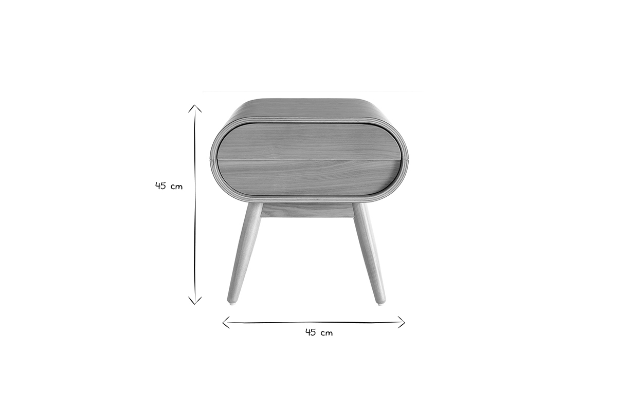 Table de chevet avec tiroir vintage bois clair BJORG