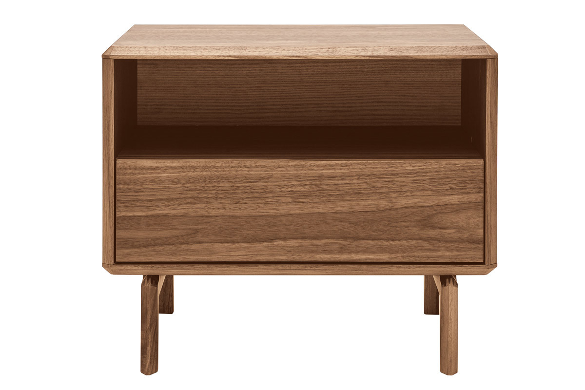 Table de chevet bois fonc� noyer SUVA