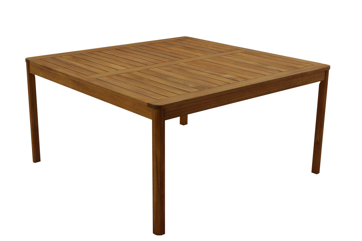 Table de jardin carr�e en bois massif L147 cm AKIS