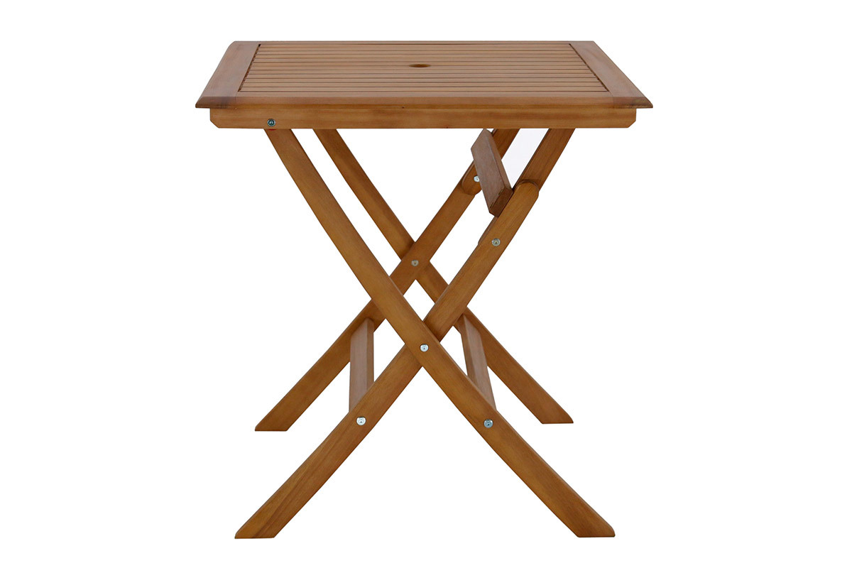 Table de jardin carr�e pliante en bois massif L70 cm FUEGO