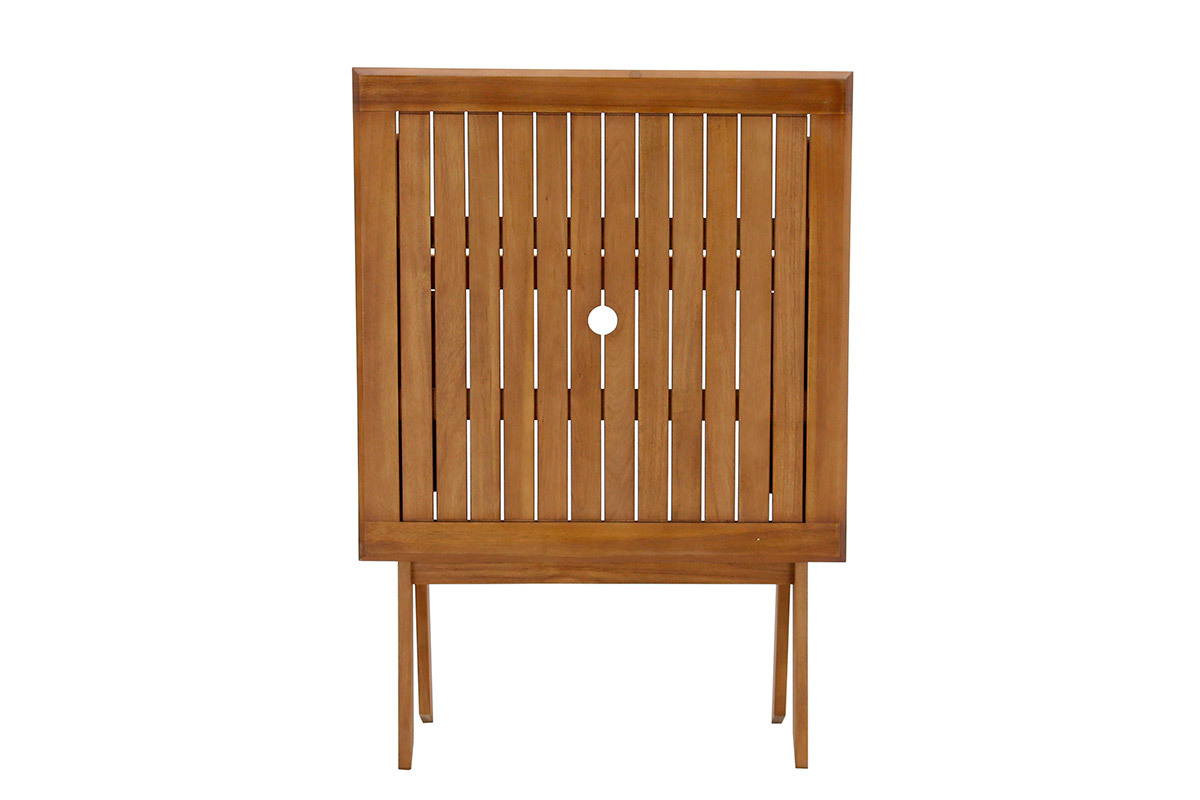 Table de jardin carr�e pliante en bois massif L70 cm FUEGO