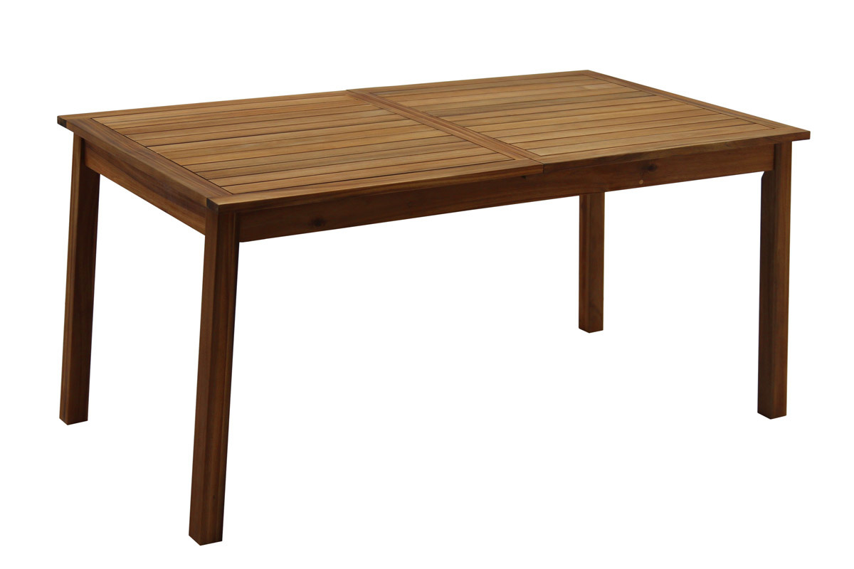 Table de jardin extensible rallonges int�gr�es en bois massif L160-210 cm MAYEL