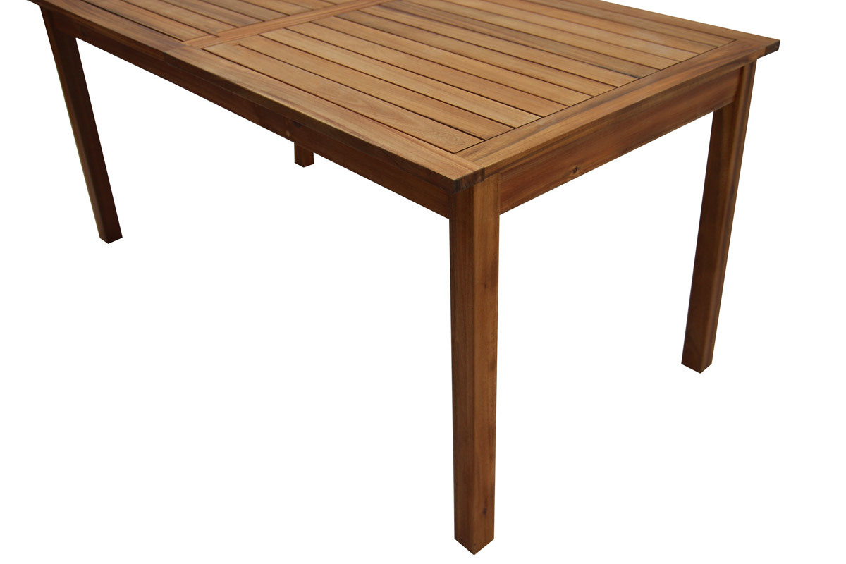 Table de jardin extensible rallonges int�gr�es en bois massif L160-210 cm MAYEL
