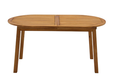 Table de jardin extensible rallonges int&eacute;gr&eacute;es en bois massif L160-210 cm MAYEL