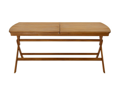 Table de jardin extensible rallonges int&eacute;gr&eacute;es en bois massif L180-240 cm CANOPEE