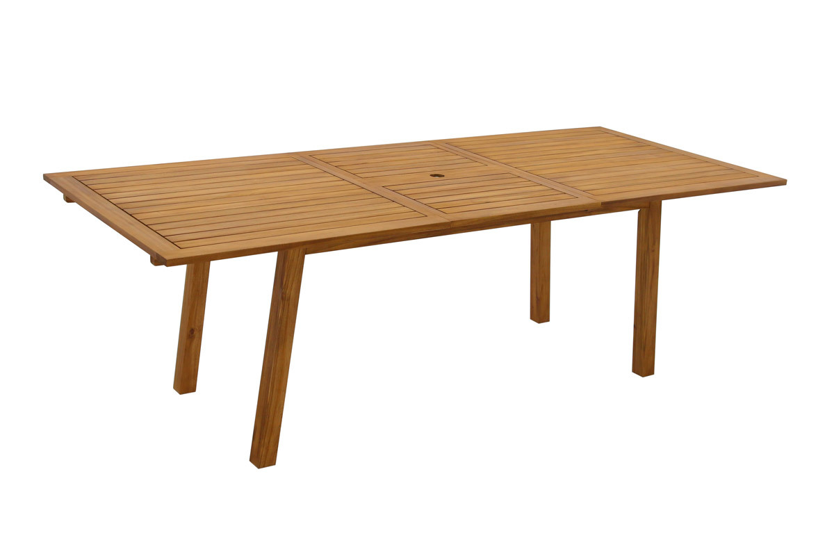 Table de jardin extensible rallonges int�gr�es en bois massif L180-240 cm MAYEL