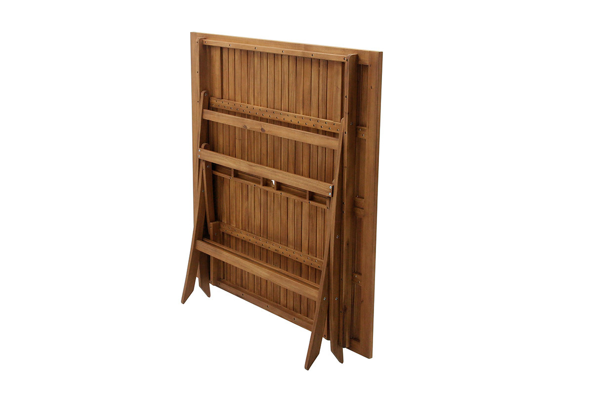 Table de jardin pliante carr�e en bois massif L140 cm SANTIAGO