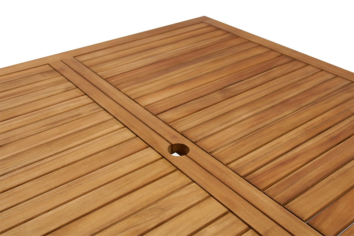 Table de jardin pliante carr�e en bois massif L140 cm SANTIAGO